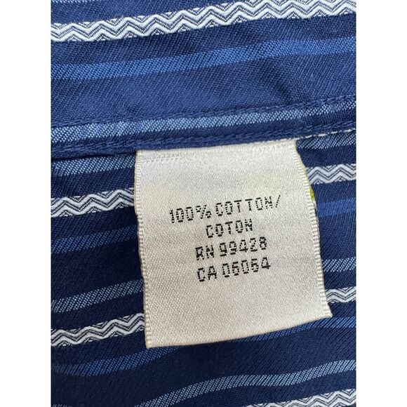 Bugatchi Uomo Dress Shirt Button Down Stripes Blue Twee Men's Large - Picture 9 of 10